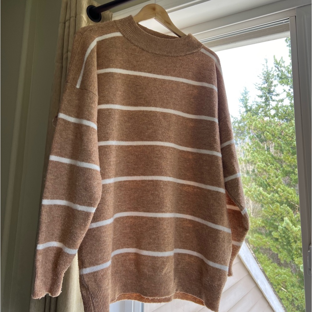 A New Day Camel Striped Sweater